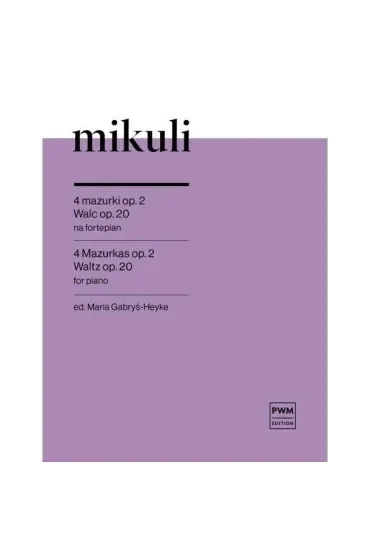 4 mazurki op. 2, Walc op. 20 nuty na fortepian