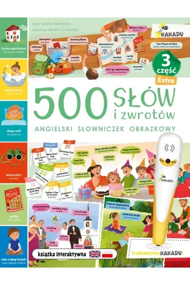 500 słów i zwrotów EXTRA. Angielski słowniczek obrazkowy cz.3 (seria Kakadu)
