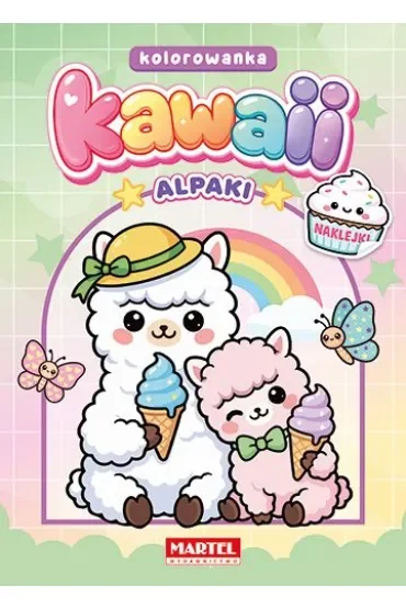 Kawaii. Alpaki z naklejkami