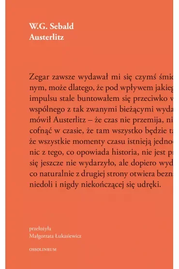 Austerlitz. Sebald. Tom 1