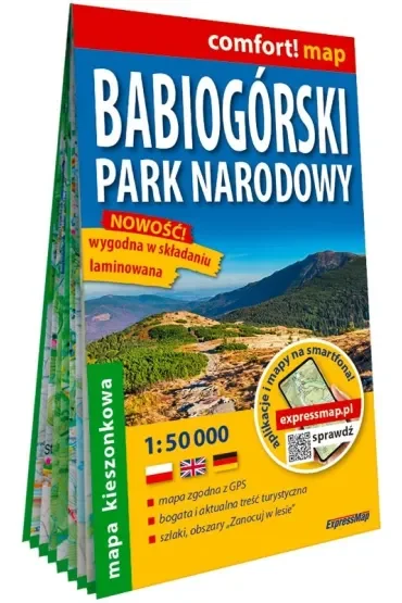 Babiogórski Park Narodowy kieszonkowa laminowana mapa turystyczna 1:50 000