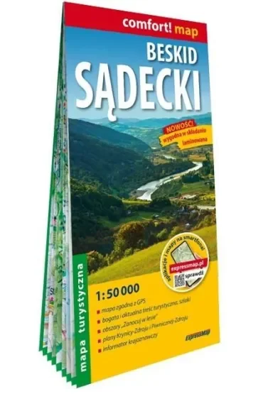 Beskid Sądecki laminowana mapa turystyczna 1:50 000