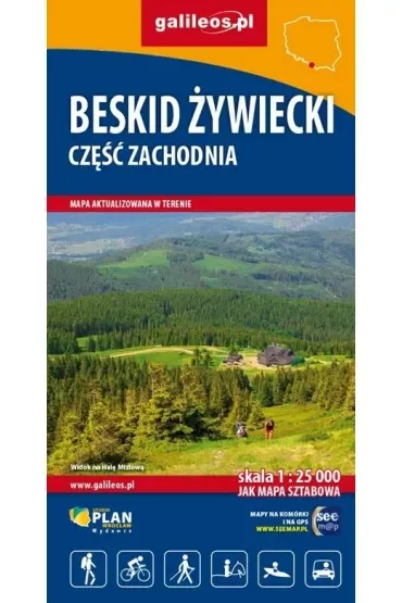 Beskid Żywiecki, cz. zach. Mapa turyst. 1:25 000