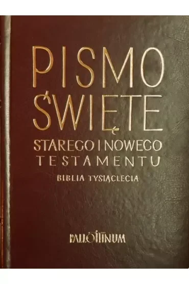Biblia Tysiąclecia - skórzana, panigatory, złocona