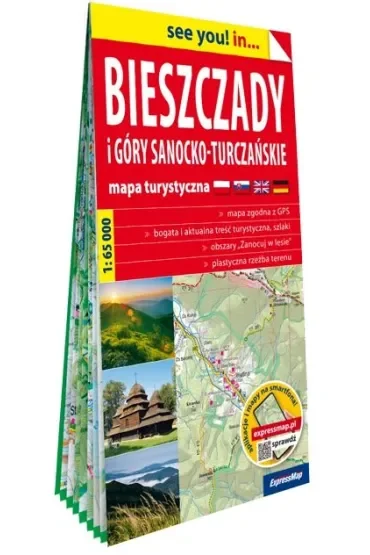 Bieszczady i Góry Sanocko-Turczańskie; papierowa mapa turystyczna 1:65 000