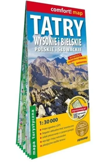 Tatry Wysokie i Bielskie Polskie i Słowackie mapa turystyczna 130 000 laminat 2026
