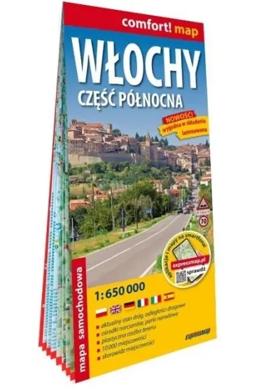 Włochy część północna mapa samochodowa 1:650 000 laminat 2026