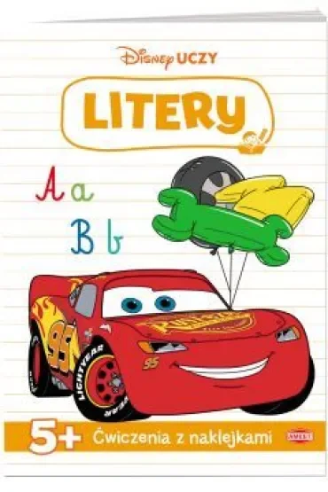 Disney uczy. Auta. Ćwiczenia z naklejkami. Litery