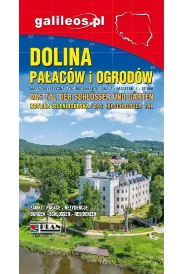 Dolina Pałaców i Ogrodów mapa turystyczna 1:25 00