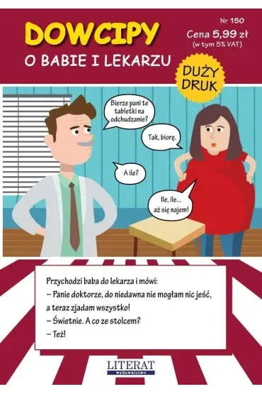 Dowcipy. O babie i lekarzu. Duży druk. Nr 150