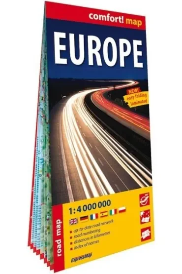 Europa laminowana mapa samochodowa 1:4 000 000