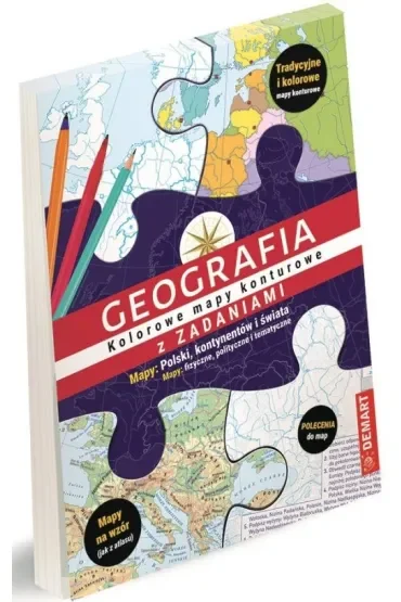 Geografia z zadaniami. Kolorowe mapy konturowe