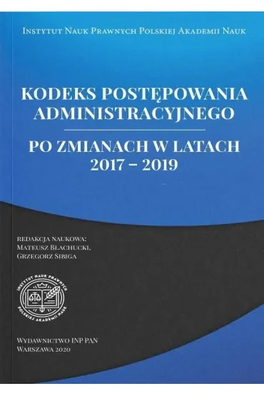 Kodeks postępowania administracyjnego po zmianach w latach 2017-2019