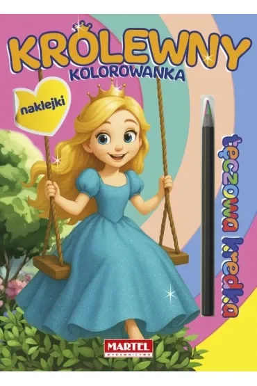 Tęczowa kredka. Królewny z naklejkami