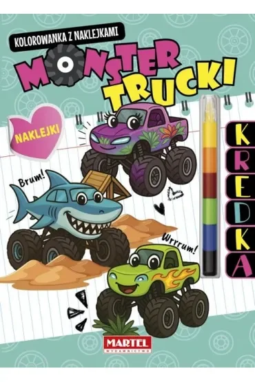 Modułowa kredka. Monster Trucki z naklejkami