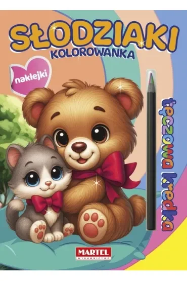 Tęczowa kredka. Słodziaki z naklejkami