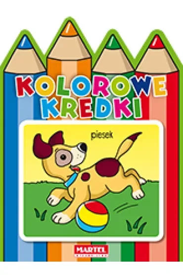 Piesek kolorowe kredki