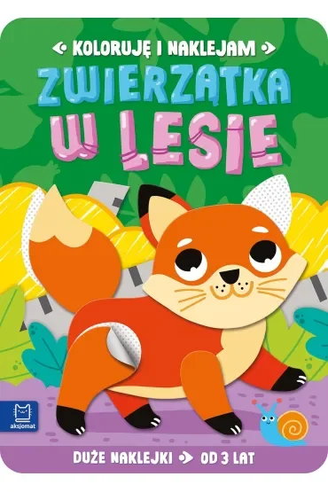 Koloruję i naklejam. Zwierzątka w lesie. Duże naklejki od 3 lat