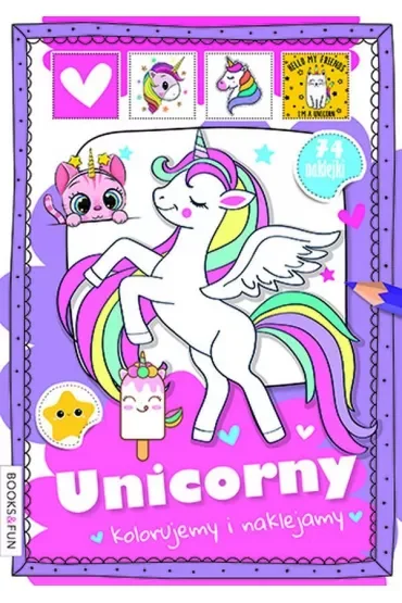 Unicorny. Kolorujemy i naklejamy