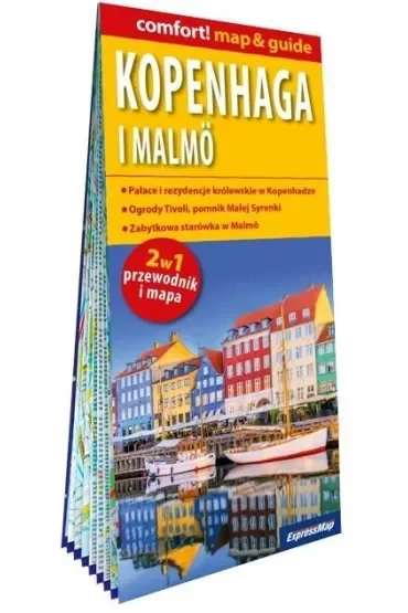 Kopenhaga i Malmö laminowany map&guide 2w1 przewodnik i mapa