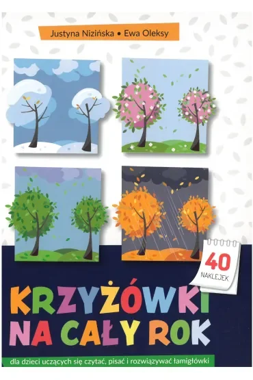 Krzyżówki na cały rok dla dzieci uczących się czytać pisać i rozwiązywać łamigłówki