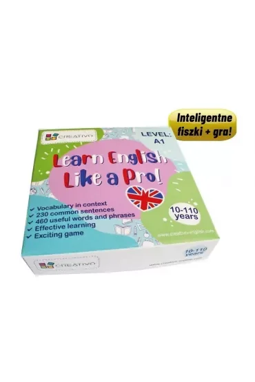 Learn English Like a Pro fiszki + gra A1