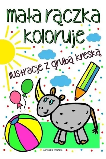 Mała rączka koloruje Ilustracje z grubą kreską