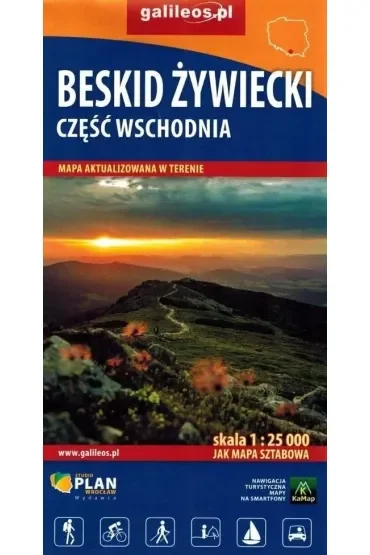 Beskid Żywiecki Część wschodnia. Mapa turystyczna w skali 1:25 000