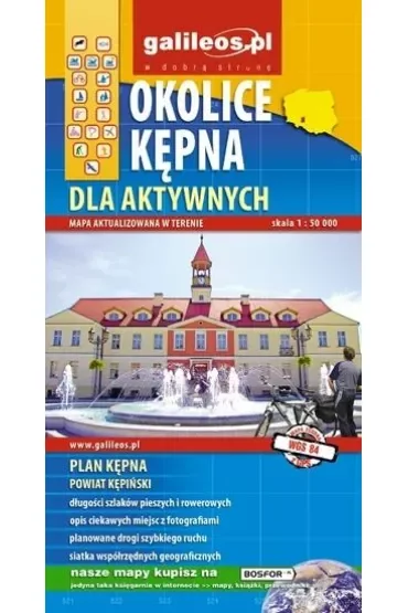 Okolice Kępna dla aktywnych mapa aktual.w rerenie 1:50000/Galileos/