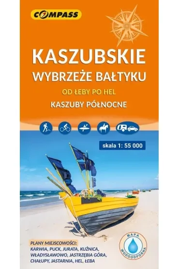 Kaszubskie wybrzeże Bałtyku – od Łeby po Hel. Mapa turystyczna w skali 1:55 000 (wersja wodoodporna)