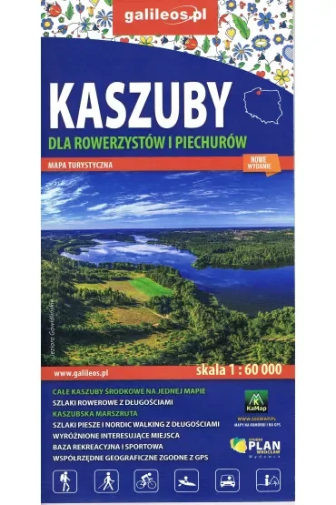 Kaszuby dla rowerzystów i piechurów - mapa turystyczna 1: 60 000