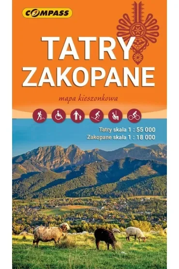 Tatry, Zakopane. Mapa kieszonkowa w skali 1:55 000 (wersja wodoodporna)