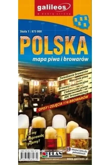 Mapa piwa i browarów - Polska 1:875 000