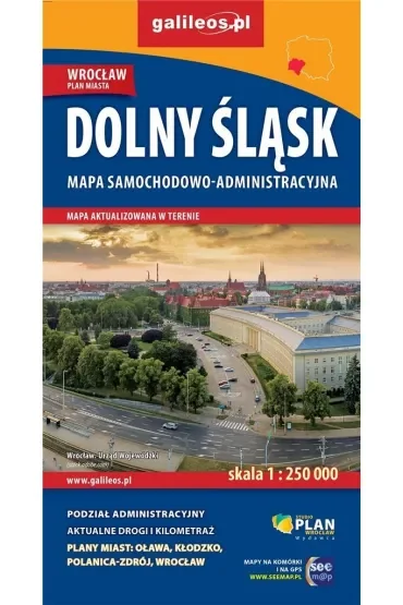 Mapa samoch.-administ. Dolny Śląsk 1:250 000