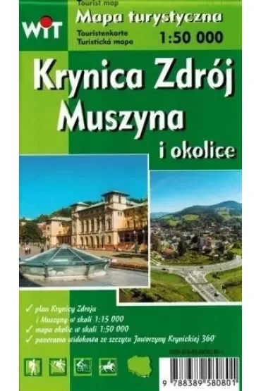 Mapa turystyczna Krynica Zdrój, Muszyna i okolice 1:50 000
