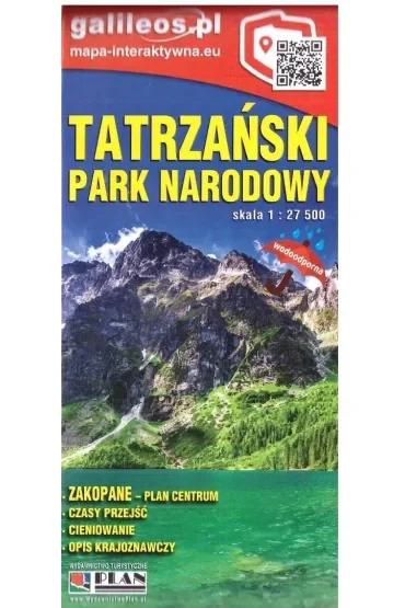 Mapa turystyczna Tatrzański Park Narodowy 1:27 500