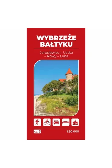 Mapa turystyczna Wybrzeże Bałtyku 3 Jarosławiec Ustka Łeba 1:50 000