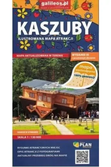 Mapa wodoodporna atrakcji tur. - Kaszuby 1:130 000