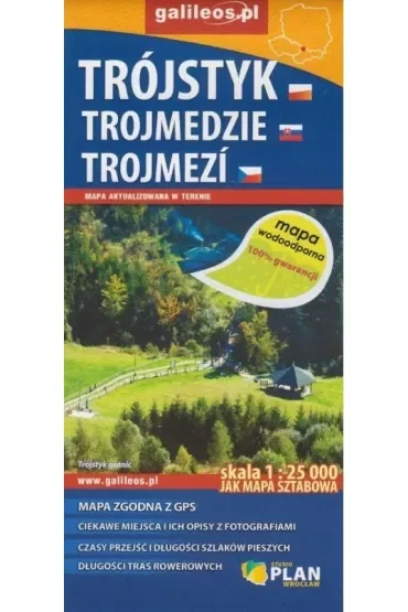 Mapa wodoodporna -Trójstyk/Trojmedzie/Trojmezi
