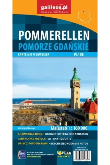 Pomorze Gdańskie. Pommerellen mapa 1:160 000 (wersja niemiecka, nowe wydanie)