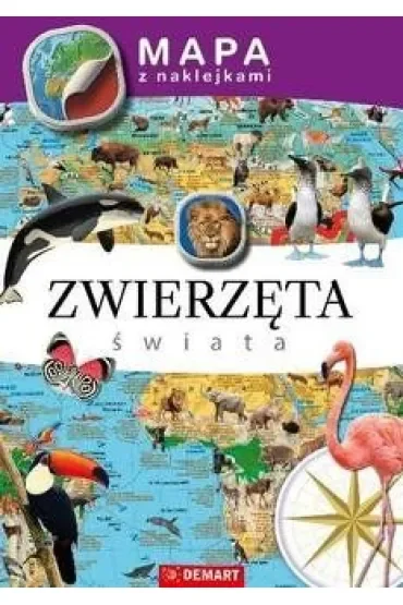 Mapa z naklejkami Zwierzęta świata