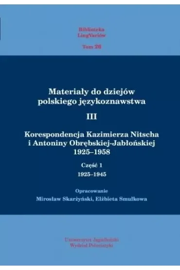Materiały do dziejów pol. językoznawstwa 3 T.1-2