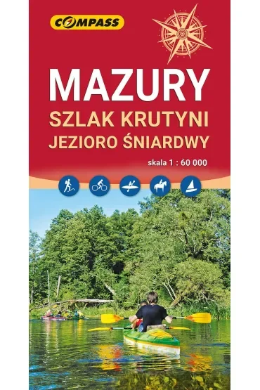 Mazury, Szlak Krutyni, Jezioro Śniardwy. Mapa turystyczna w skali 1: 60 000