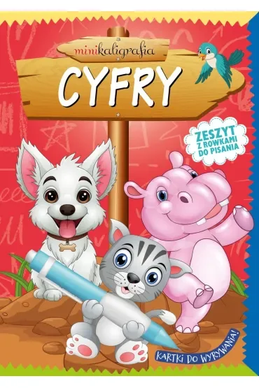 Minikaligrafia. Cyfry. Zeszyt z rowkami do pisania