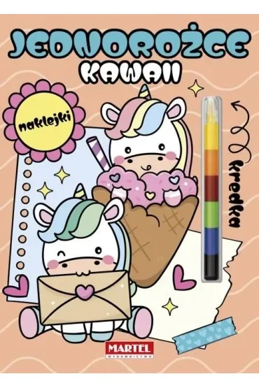 Modułowa kredka. Jednorożce kawaii z naklejkami