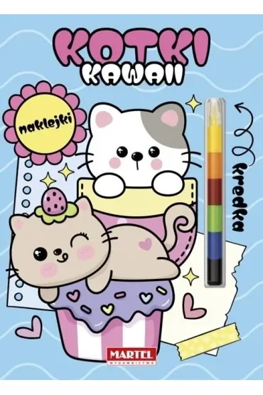Kawaii kotki z naklejkami. Modułowa kredka