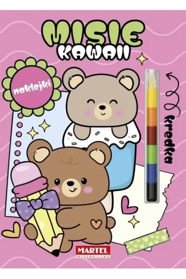 Kawaii misie z naklejkami. Modułowa kredka