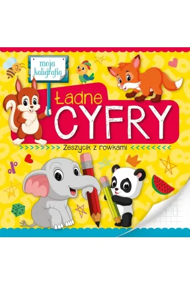Moja kaligrafia. Ładne cyfry. Zeszycik z rowkami