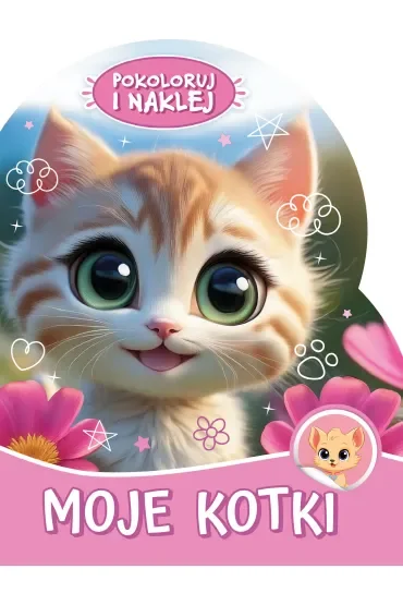 Pokoloruj i naklej. Moje kotki