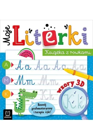 Moje literki. Książka z rowkami. Wzory 3D